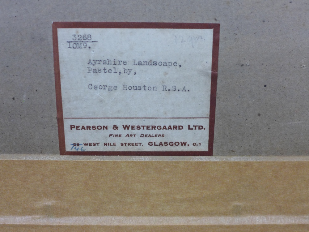 George Houston, (RSA, RSW, Scottish 1869 - 1947), Ayrshire Landscape, pastel, signed and framed - Image 4 of 4