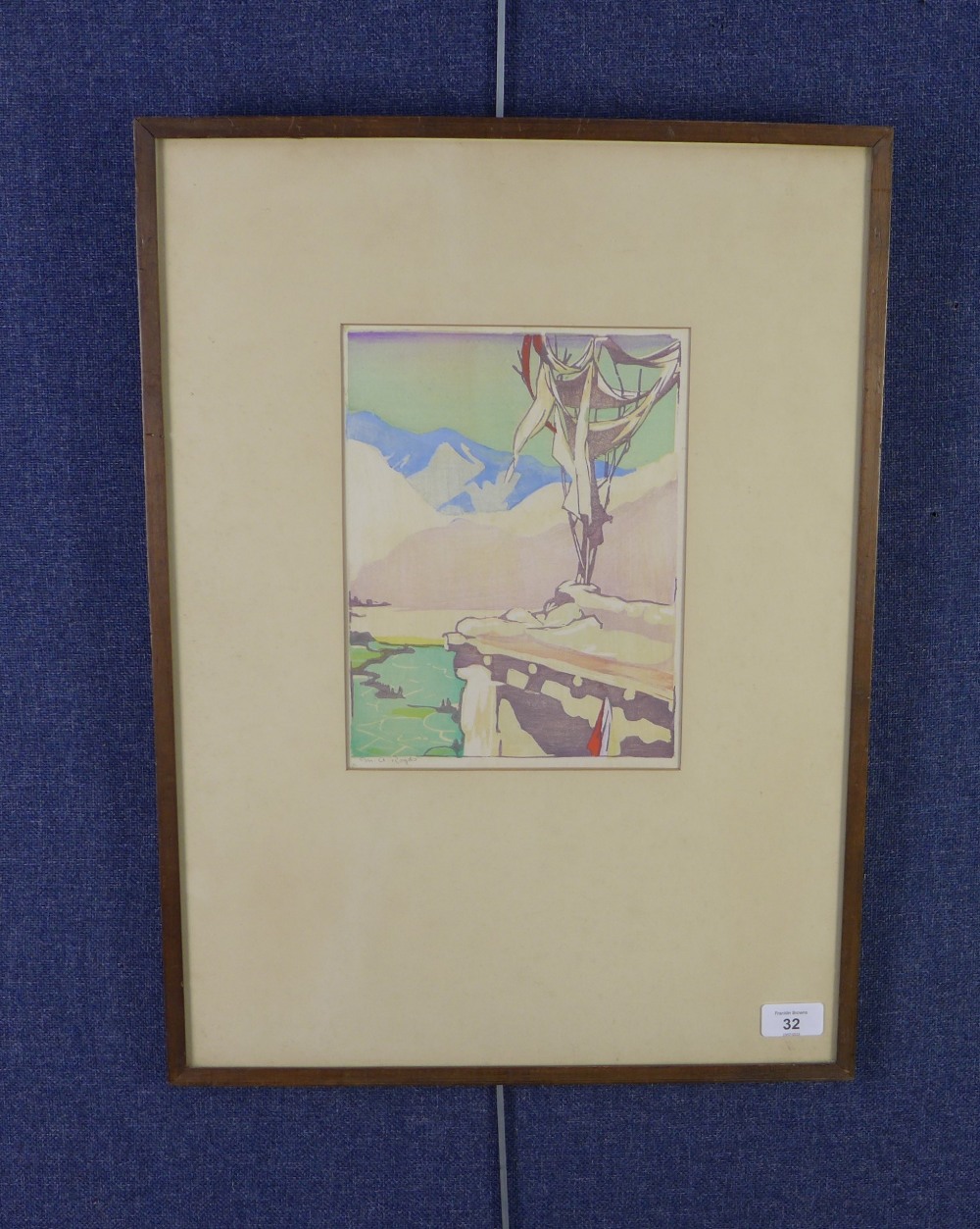 Mabel Allington Royds (British 1874-1941) Prayer Flags - Ladek, artist proof woodblock, signed and - Image 2 of 3