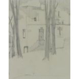 Jessie Marion King 1875 - 1949, Houses & Trees, Rue de la Crocerie, pencil sketchbook drawing,