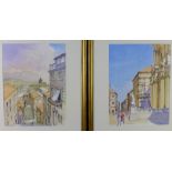 Stephen Weld RE, a pair of watercolours to include The Piazzo Del domo and Caltergirone, Sicily,