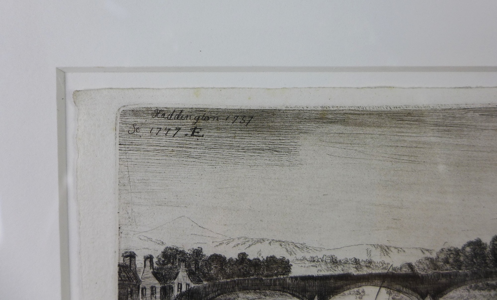 John Clerk of Eldin 1728 - 1812, The Abbey Church of Haddington, etching and drypoint, monogramed, - Image 3 of 4
