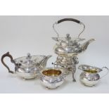 An impressive silver gilt four piece tea and coffee set, James Dixon & Sons, Sheffield 1920/21,