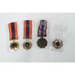 Two South Africa General Service medals, South Africa Police Service medal and a Chaplains beret