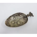 Continental silver caddy spoon, with windmill and cattle scene, Chester import marks for 1911,