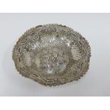 Victorian silver bonbon dish, Birmingham 1894, 15cm diameter