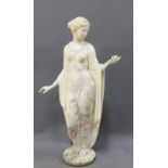 Marbled hardstone female figure, modelled standing in classical pose, 61cm (a/f)
