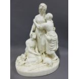 Naomi and Her Daughter's in Law, a parian figure group, 33cm