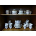 18th century Derby porcelain teaset, comprising 18 teabowls, 24 saucers, 13 cups, 4 plates, slop