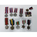 A collection of WWII medals, miniature medals and an Africa Star, etc (11)