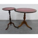 Two modern mahogany wine tables, larger 51 x 48cm (2)