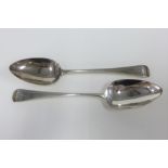 Two Georgian Old English silver pattern table spoons, Peter & William Bateman, London 1807/08, (2)