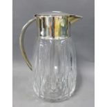 Epns and glass water jug, with detachable diffuser / ice container, 26cm high