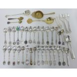 Collection of Epns and some silver souvenir teaspoons, (a lot)