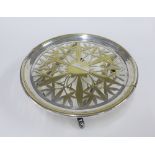 Christofle silver plated hot plate stand / trivet, expanding action, with pierced foliate pattern,