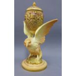 Grainger & Co, Royal China Works Worcester pot pourri vase, pierced top and cover with finial,