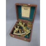 Cased Henry Hughes sextant, 26 x 13cm