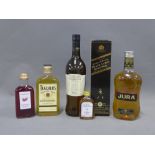 Jura 10yrs old whisky, 70cl, 40% vol, Johnnie Walker Black Label, boxed, Manzanilla Pastrana and