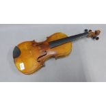 Late 19th century copy of a Nicholas Amati violin, labelled, 60cm