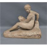 Marcel Bouraine (1886-1948), female nude, signed, 44 x 56cm
