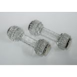 Pair of silver mounted glass knife rests, Birmingham 1900 (2)