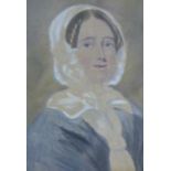 Mrs Lammond of Pitmurchie, Aberdeenshire, portrait miniature, framed under glass within a gilt
