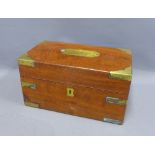 19th century mahogany and brass bound apothecary box, the hinged lid inscribed John Bruce Esq. The