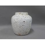 Craquelure glazed pottery vase, 15cm