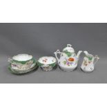 Dresden porcelain Bachelor's teaset comprising cup, saucer, side plate, teapot, cream jug and