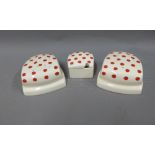 Carlton Ware red polka dot cruet set (3)