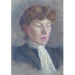 Late 19th / early 20th century portrait of Ethel Leith Ross, oil on canvas, apparently unsigned,