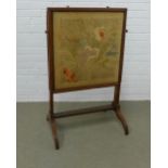 19th century mahogany tapestry screen with pull out slides, 101 x 61 x 44cm