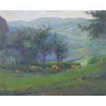Kuzma, landscape oil on board, signed and framed, 49 x 39cm