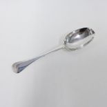 Provincial silver spoon with rat tail bowl and flatted end, 20cm