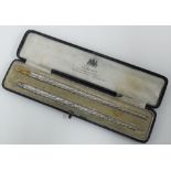 Sampson Mordan & Co pen and pencil cased set, pen stamped Sterling silver (2)