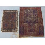 Two Persian prayer rugs, 107 x 78 and 76 x 55cm, a/f (2)