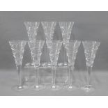 Jasper Conran Stuart Crystal Aura pattern set of eight champagne flutes, 26cm (8)