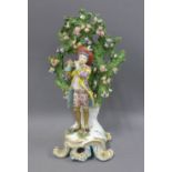 English porcelain bocage figure, 27cm