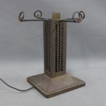 Bronze patinated metal table lamp base, 23cm