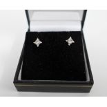 Pair of 18ct white gold and diamond stud earrings