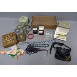 Quantity of vintage and later costume jewellery and a collection of boxes and a vintage Samsonite