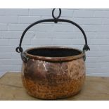 Copper coal bucket. 27 x 48 x 35cm