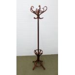 Bentwood hat and coat stand. 192 x 59 cm