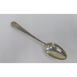 Irish silver table spoon, John Pittar, Dublin 1790, old English pattern with bright cut decoration