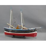 'Pentland' a painted wood fishing boat model . 47 x 58cm