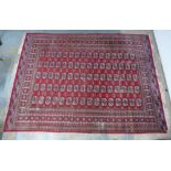 Bokhara carpet / rug with red field , 336 x 153cm