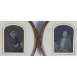 A pair of oval framed photographic prints, in gilt frame, overall size, 26 x 32cm (2)