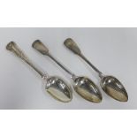 Silver table spoons to include Thomas Dicks, London 1823, William Eaton, London 1826, & Mary Chawner