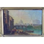 St Paul's reproduction print of an oil painting with ornate gilt frame, size overall 38 x 31cm