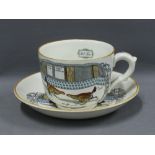 Adams pottery 'Old English Sports' cup and saucer (2) 17cm