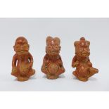 Cameroon - three terracotta figures, 14cm (3)